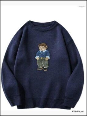 Fleece Lined Crewneck Pullover Sweater, Winter Knit Top
